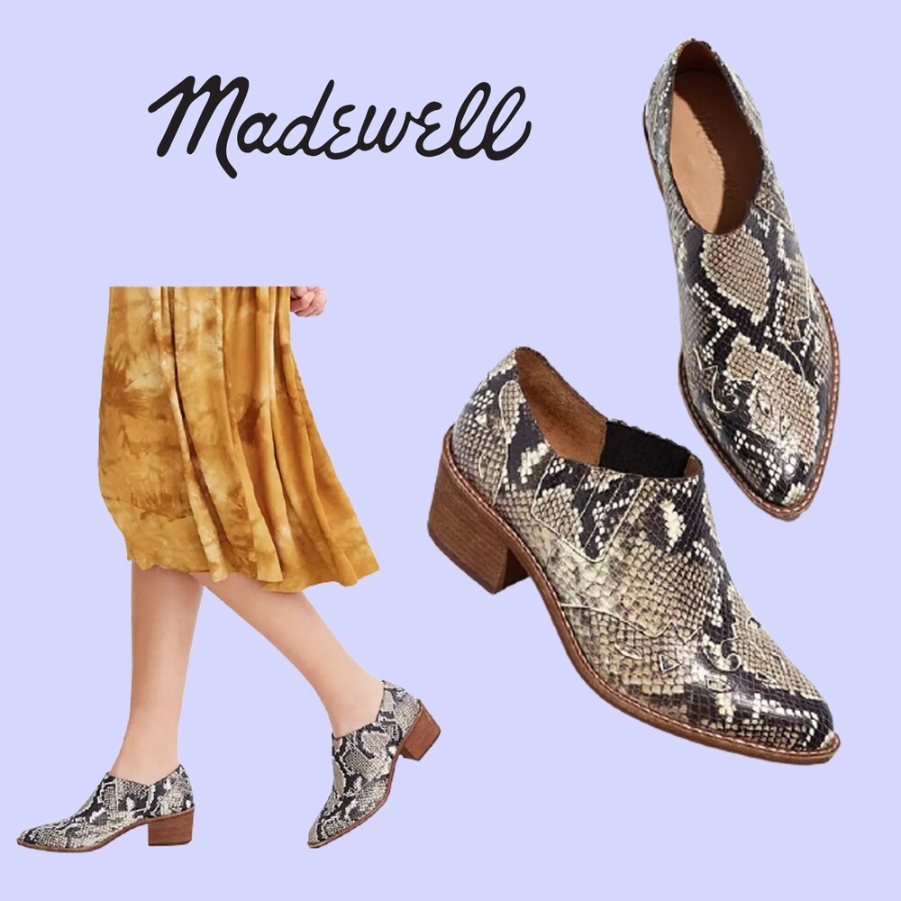 Madewell Snake Print Ankle Boots